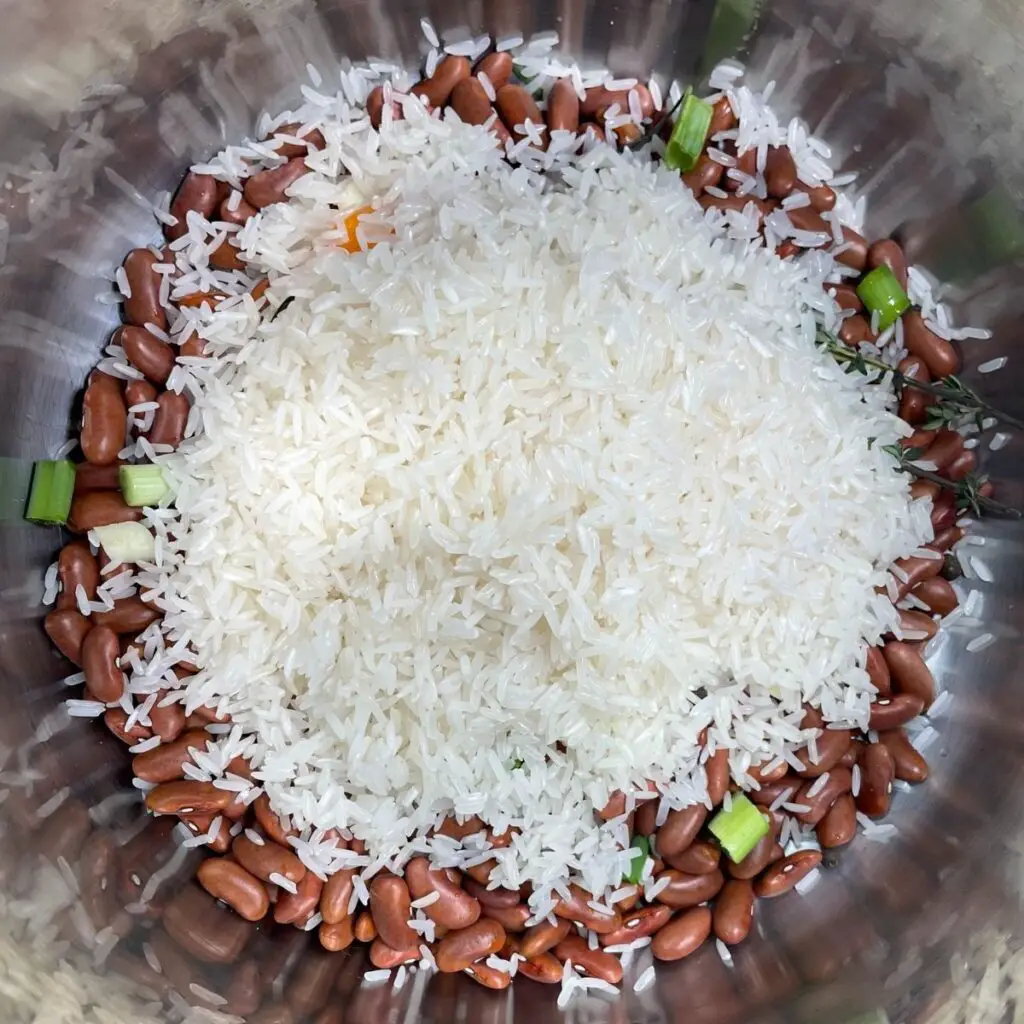Kidney Beans and Jasmine Rice for Jamaican Instant Pot Rice and Peas