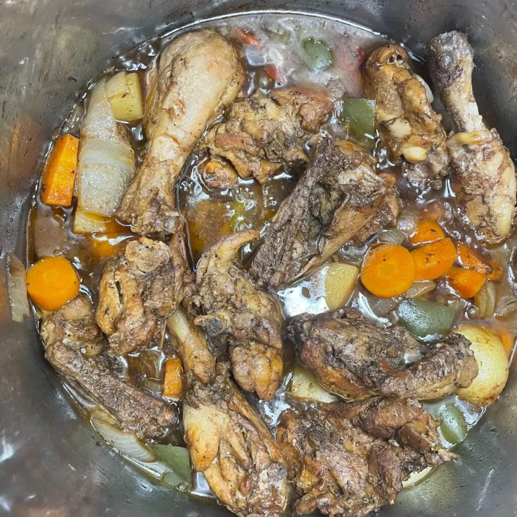 Cooked Brown Stew Chicken