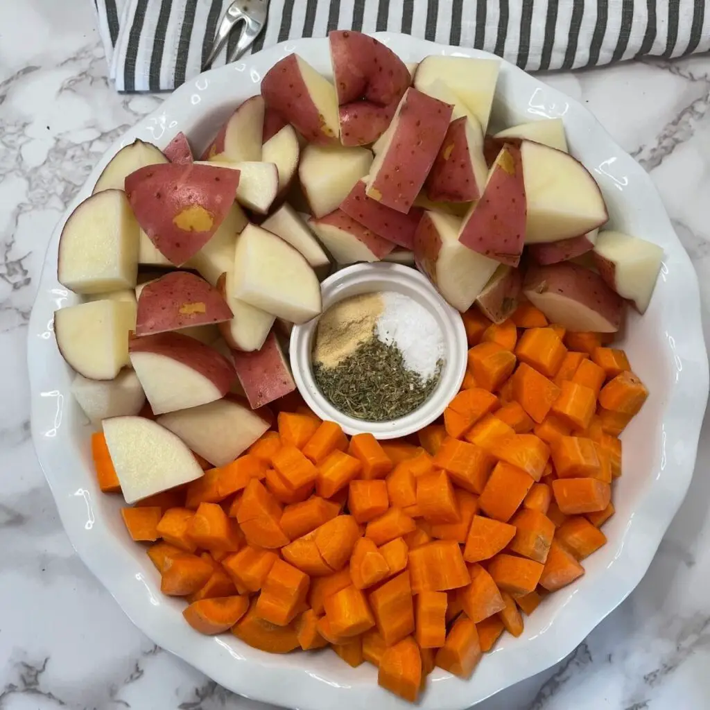 Ingredients for Instant Pot Potatoes and Carrots