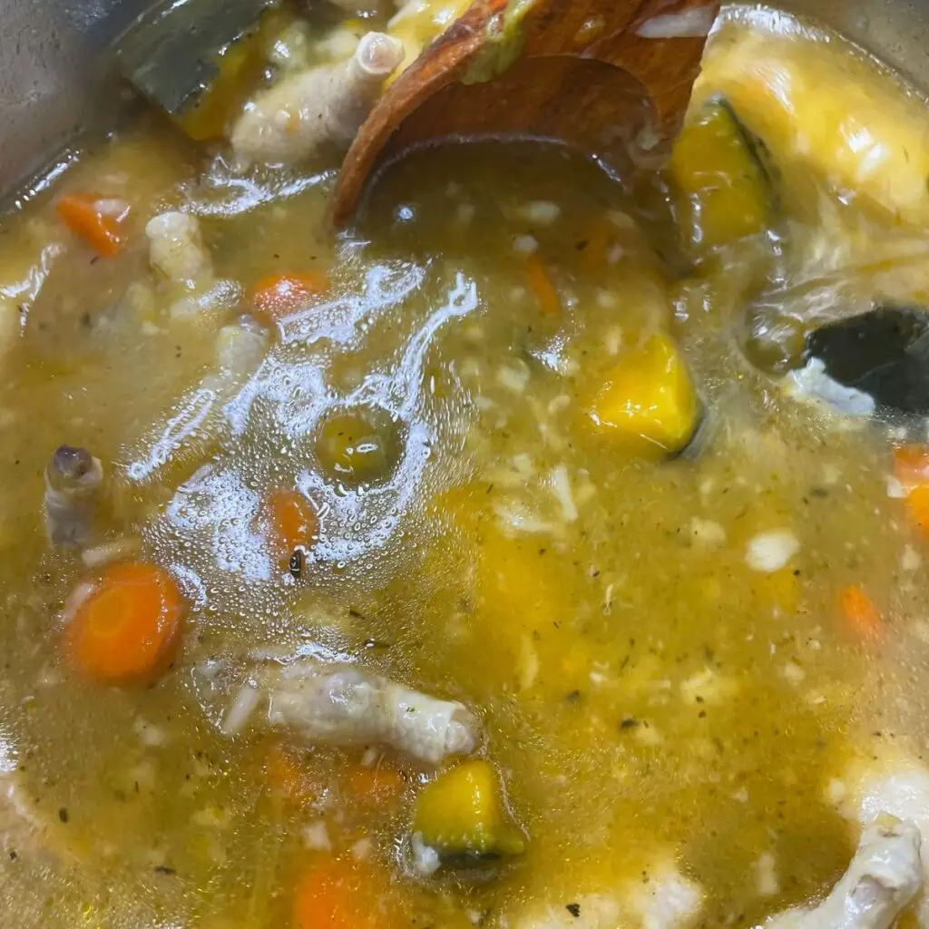 cooked chicken feet soup