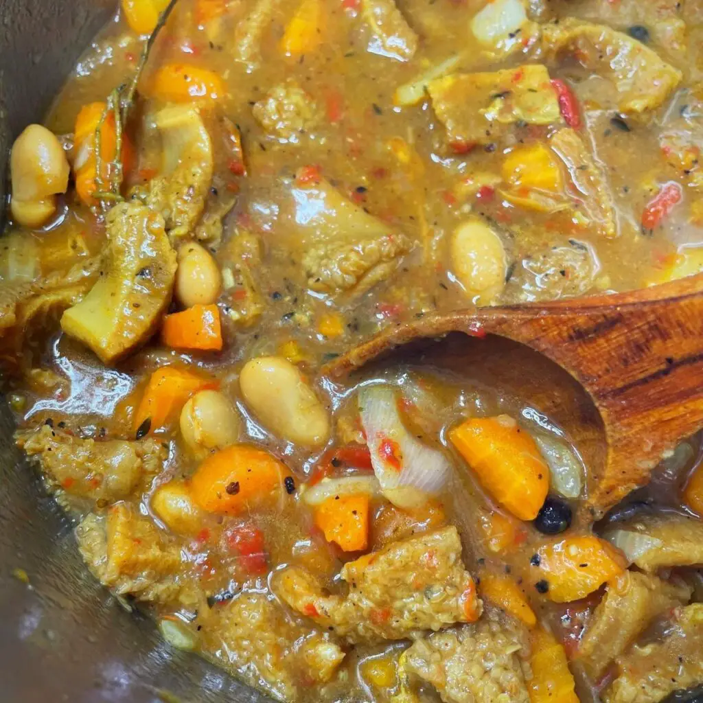 Jamaican Curry Tripe and Beans 