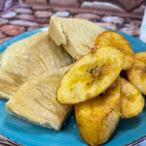 Fried Breadfruit and Sweet Plantains