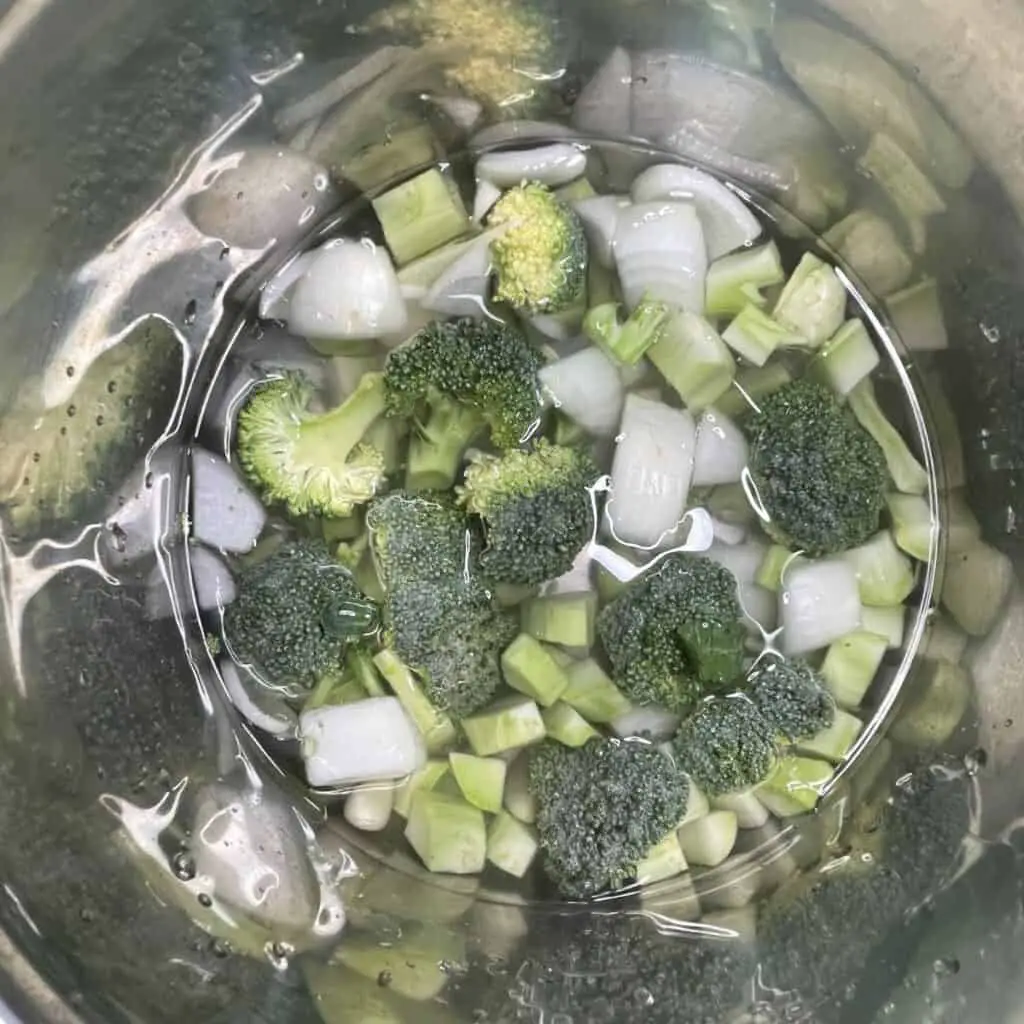 Broccoli Soup Ingredients in Instant Pot