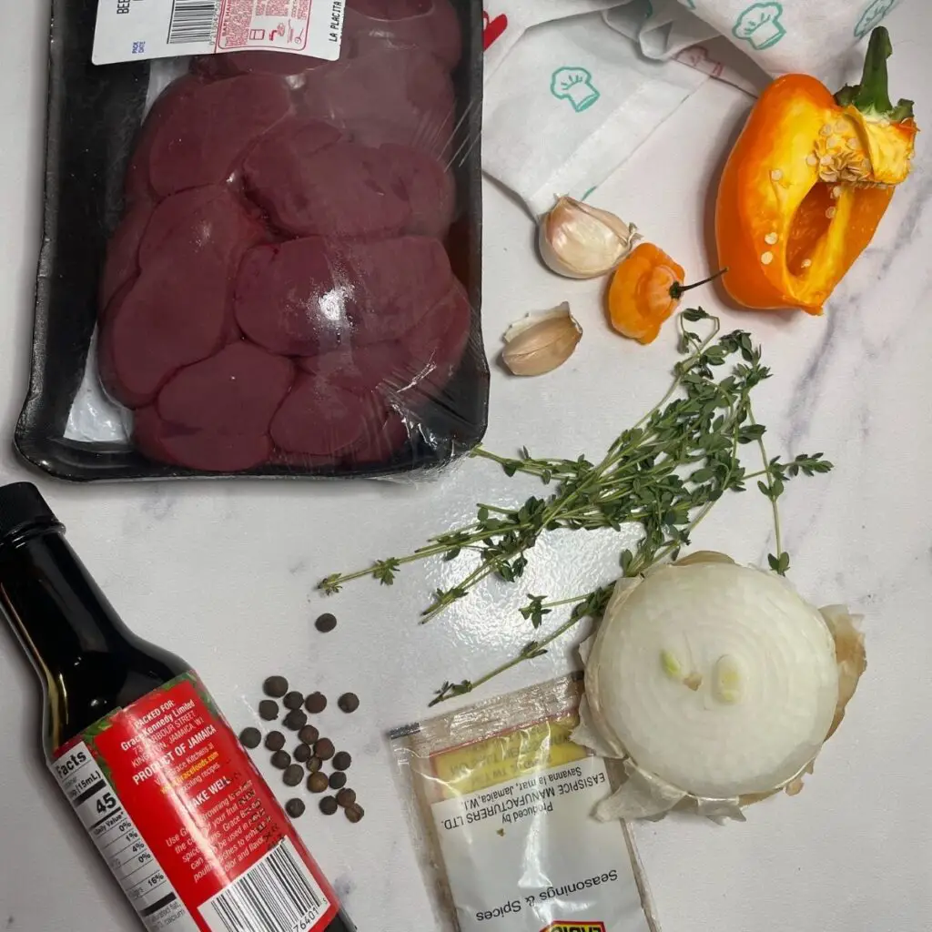Beef Kidney Stew Ingredients