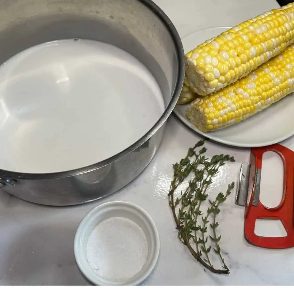 Ingredients for Cooking Corn in Milk
